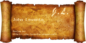 John Levente névjegykártya