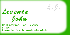 levente john business card